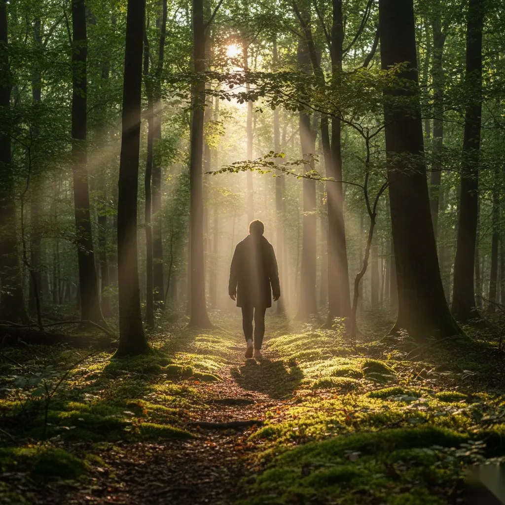 Helioterapia i forest bathing – poranny spacer wśród drzew odbijających naturalne światło podczerwone